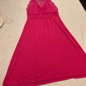 Hot pink halter neck lace nightie size L